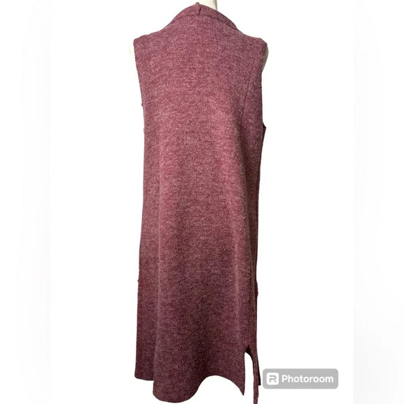 Soft Surroundings Marled Red Solange Belted Longline Sweater Vest Size L - Picture 3 of 11